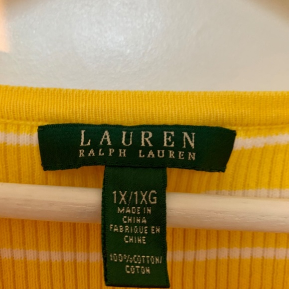 Ralph Lauren Yellow Henley Style Shirt XL - Picture 4 of 5
